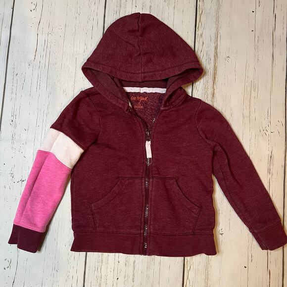 Cat & Jack burgundy colorblock hoodie Size 3T - Picture 1 of 4